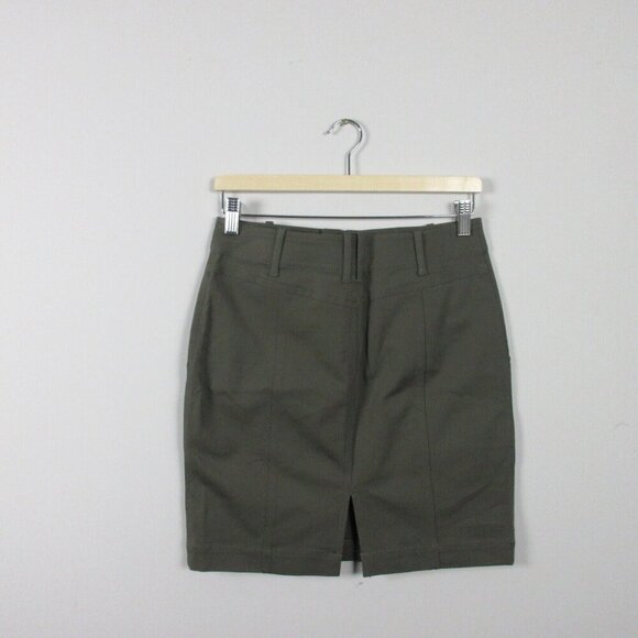 Club Monaco Laila Skirt Women Size 4 Military Olive Cargo Pockets Casual 252 - Picture 2 of 11